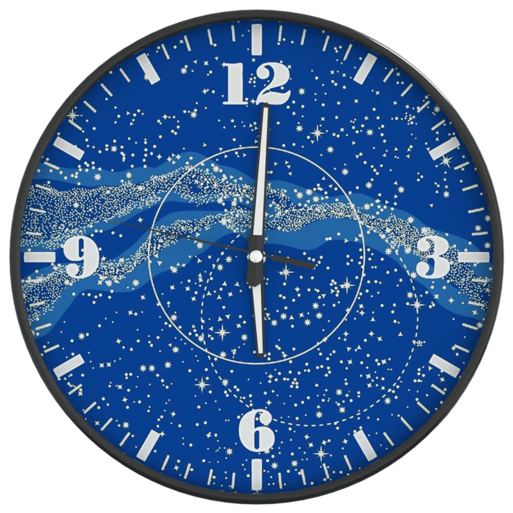 Orologio a Parete con Ore e Lancette Luminose Blu Ø30 cm - homemem39