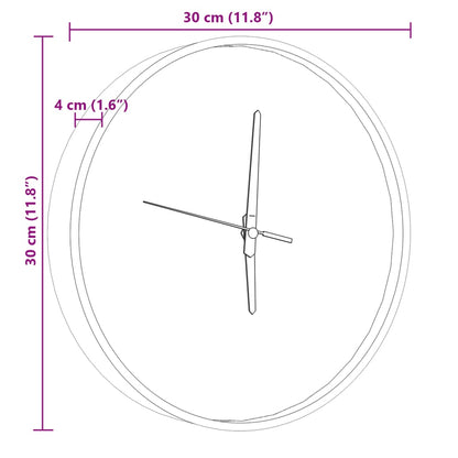 Orologio a Parete con Ore e Lancette Luminose Blu Ø30 cm - homemem39