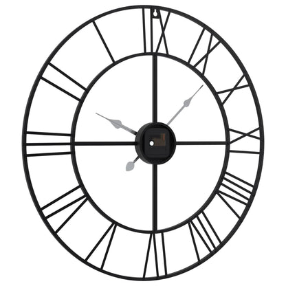 Orologio da Parete Nero Ø50 cm in Ferro - homemem39