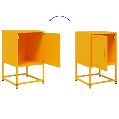 Comodini 2 pz Giallo Senape 36x39x60,5 cm in Acciaio