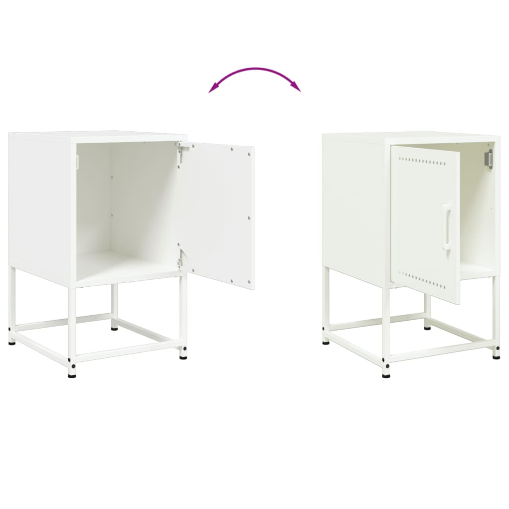 Comodini 2 pz Bianchi 36x39x60,5 cm in Acciaio