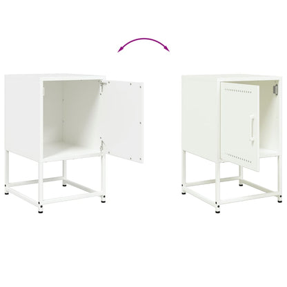 Comodini 2 pz Bianchi 36x39x60,5 cm in Acciaio