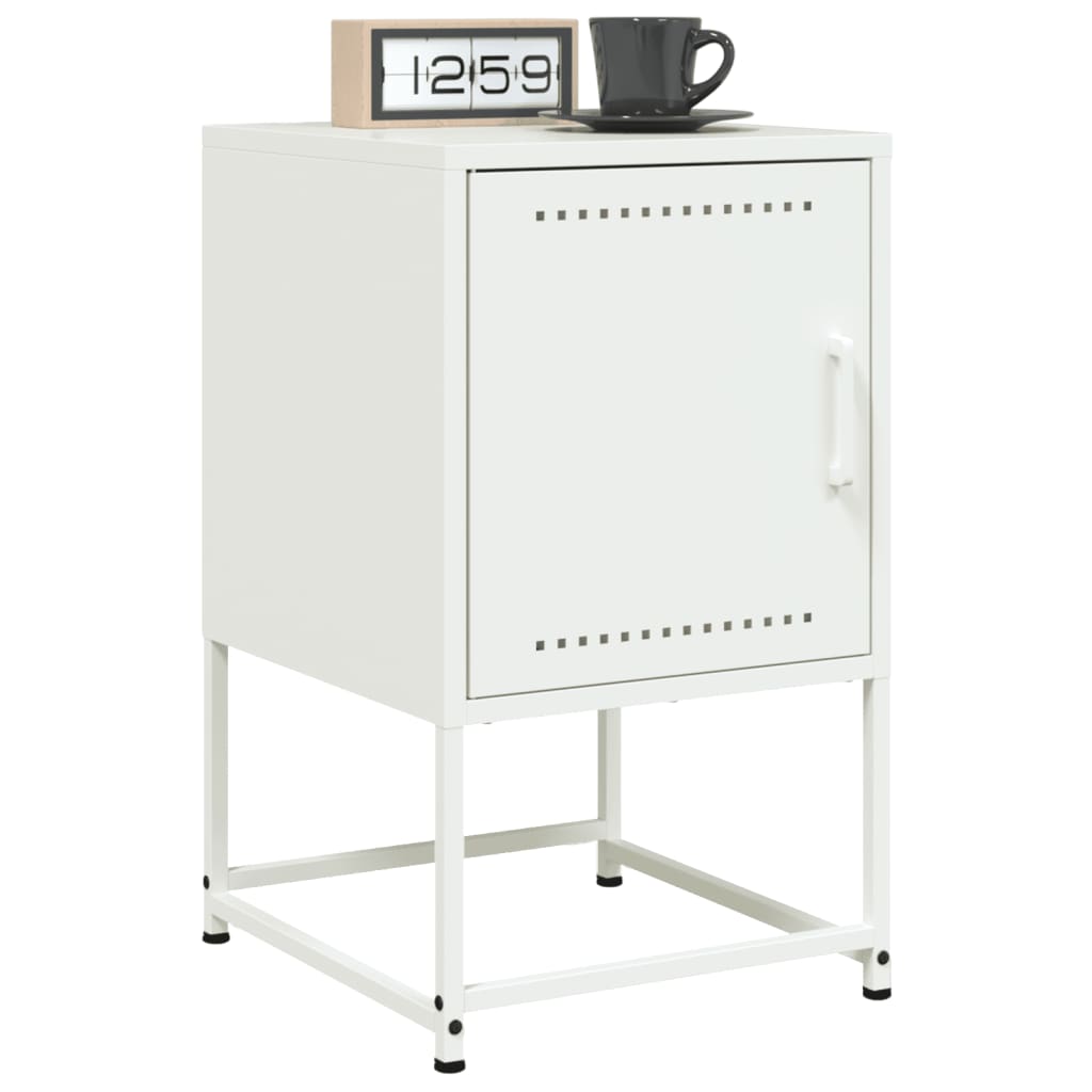 Comodini 2 pz Bianchi 36x39x60,5 cm in Acciaio