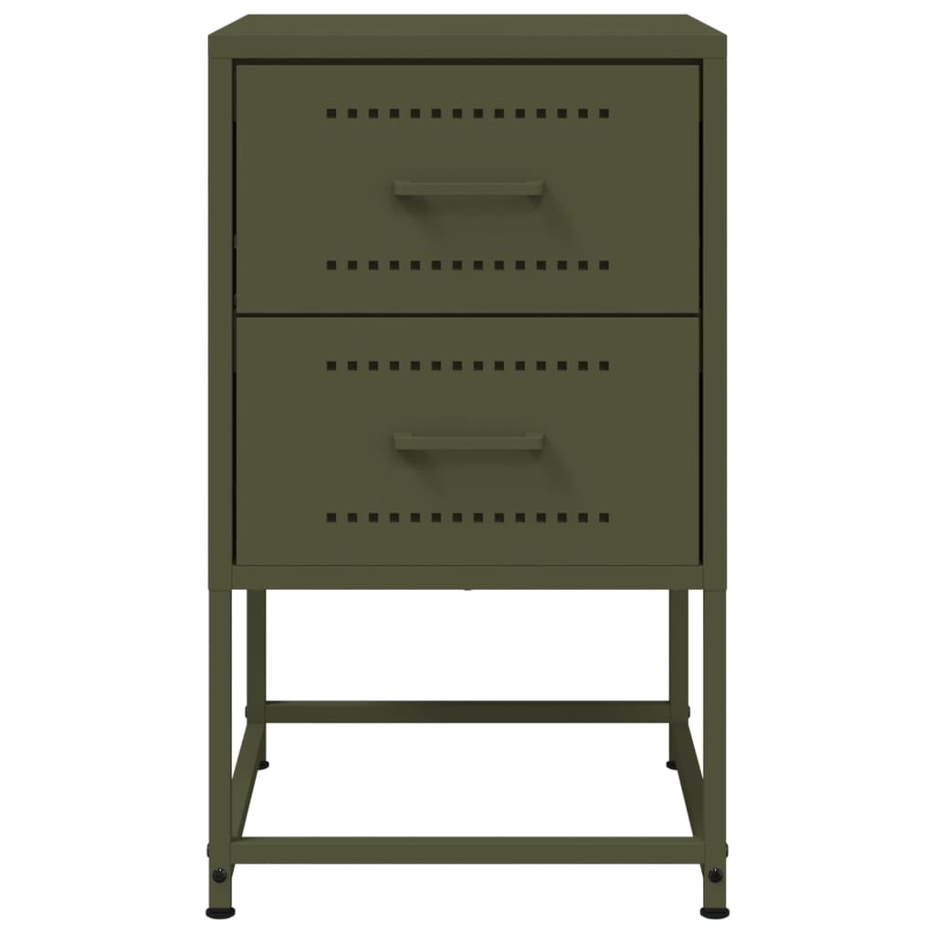 Comodini 2 pz Verde Oliva 36x39x60,5 cm in Acciaio - homemem39