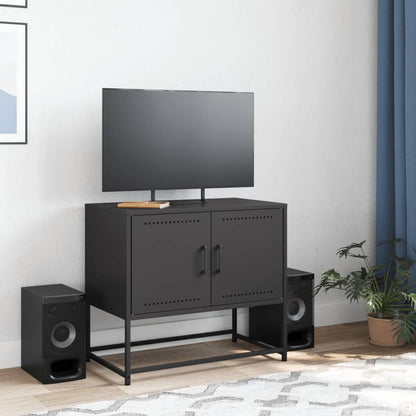 Mobile TV Nero 68,5x39x60,5 cm in Acciaio - homemem39