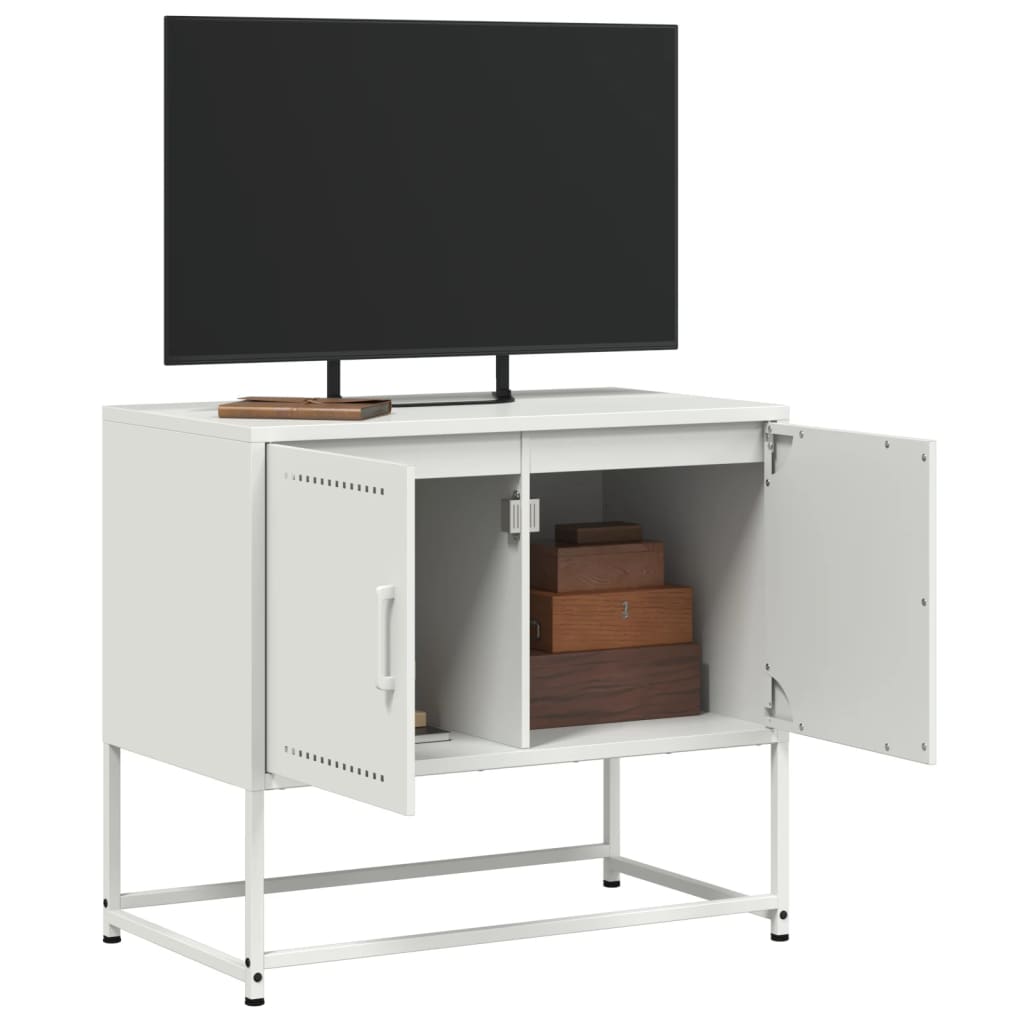 Mobile TV Bianco 68,5x39x60,5 cm in Acciaio - homemem39