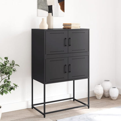 Credenza Nera 68,5x38,5x107 cm in Acciaio | homemem39