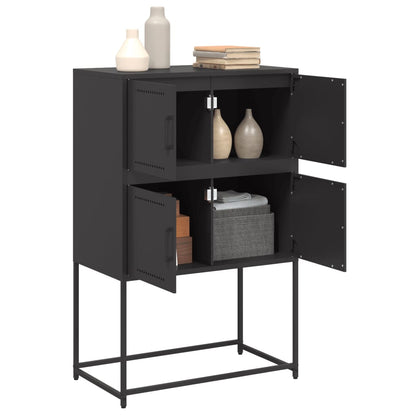 Credenza Nera 68,5x38,5x107 cm in Acciaio | homemem39