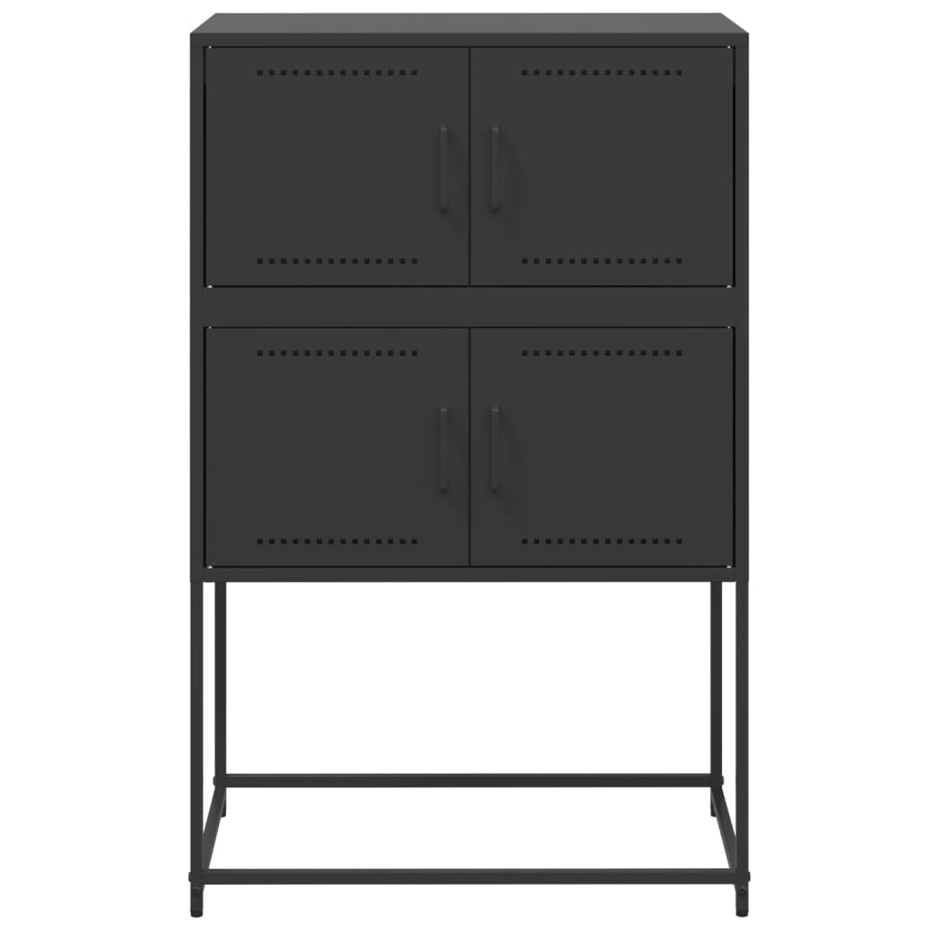 Credenza Nera 68,5x38,5x107 cm in Acciaio - homemem39