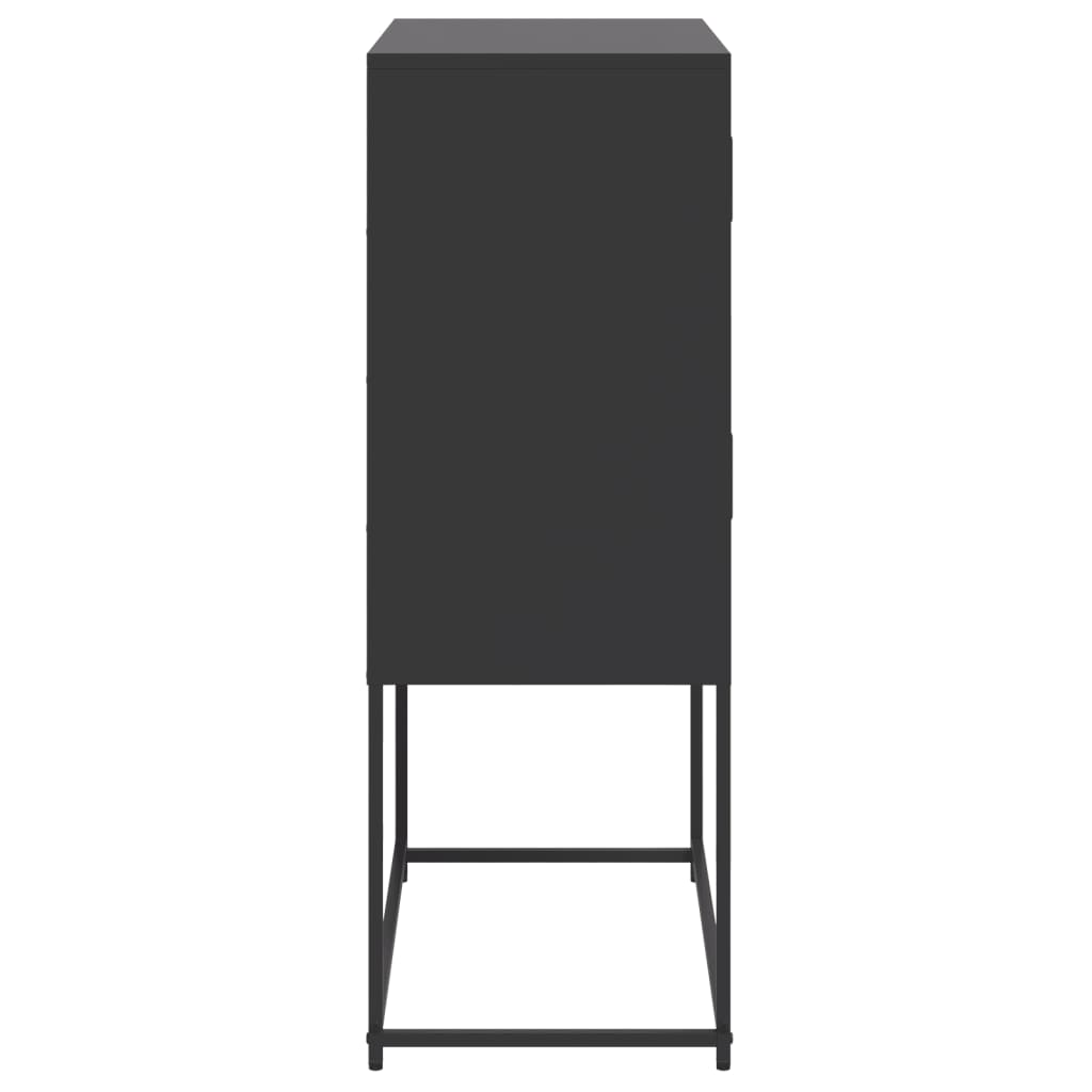 Credenza Nera 68,5x38,5x107 cm in Acciaio | homemem39