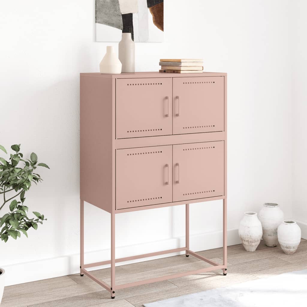 Credenza Rosa 68,5x38,5x107 cm in Acciaio - homemem39