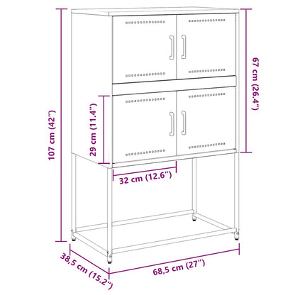 Credenza Rosa 68,5x38,5x107 cm in Acciaio | homemem39