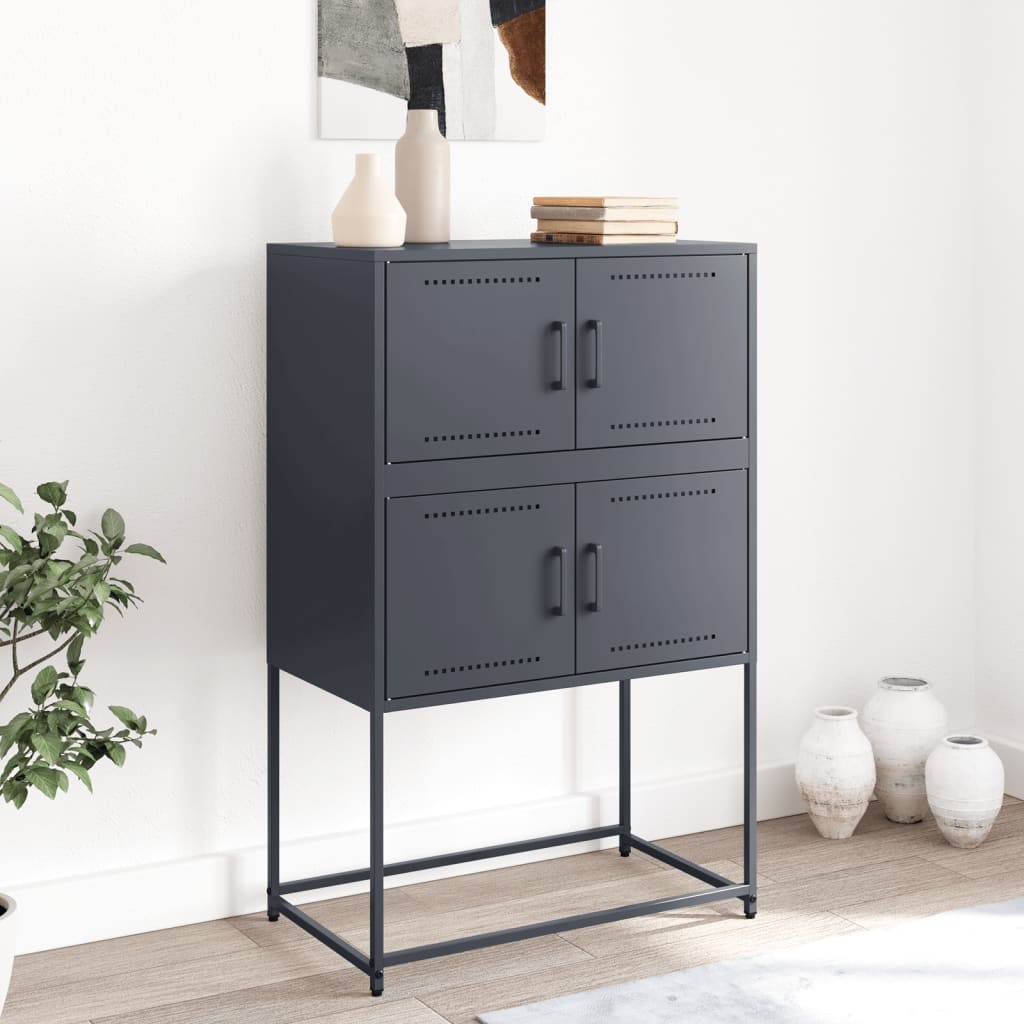 Credenza Antracite 68,5x38,5x107 cm in Acciaio | homemem39