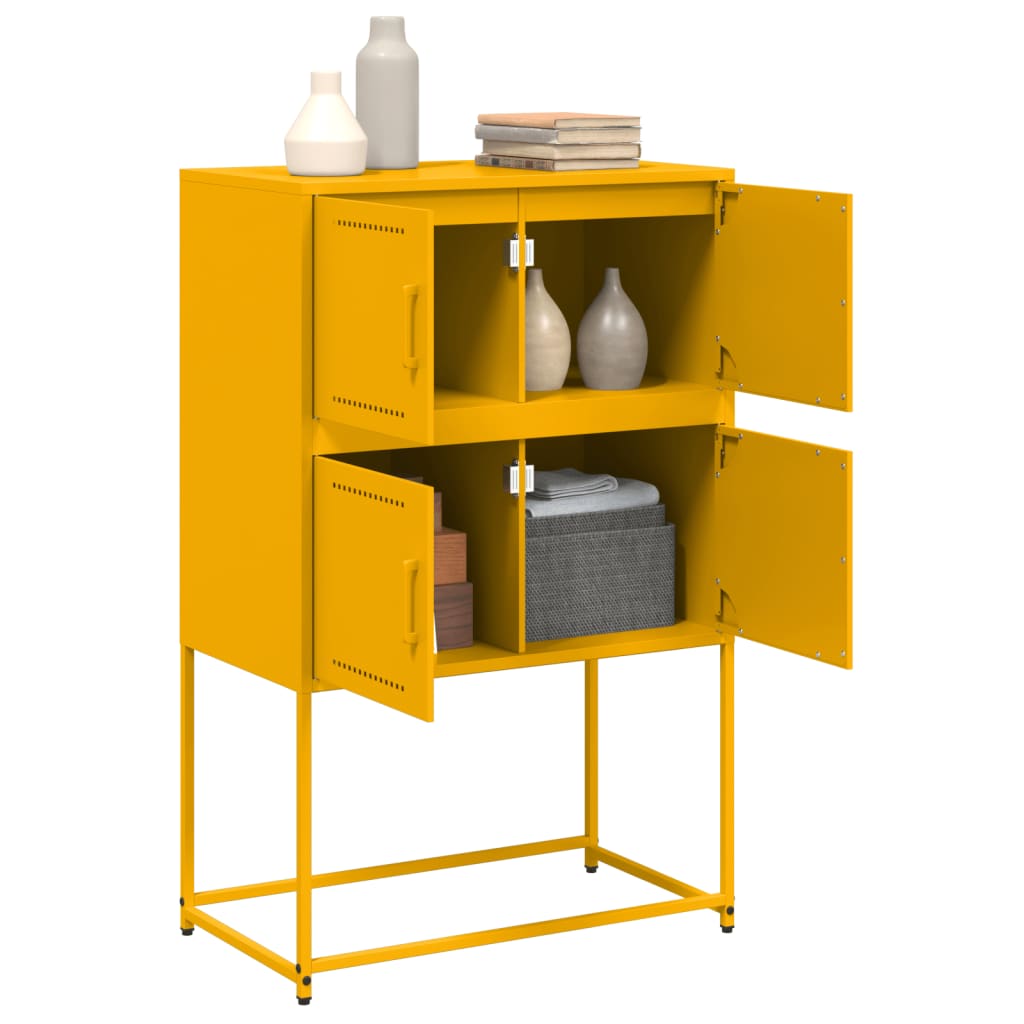 Credenza Giallo Senape 68,5x38,5x107 cm in Acciaio - homemem39