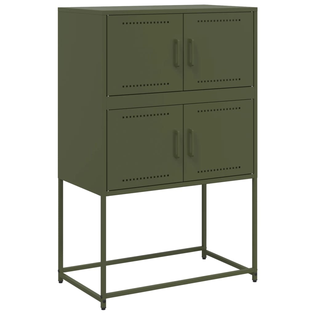 Credenza Verde Oliva 68,5x38,5x107 cm in Acciaio - homemem39