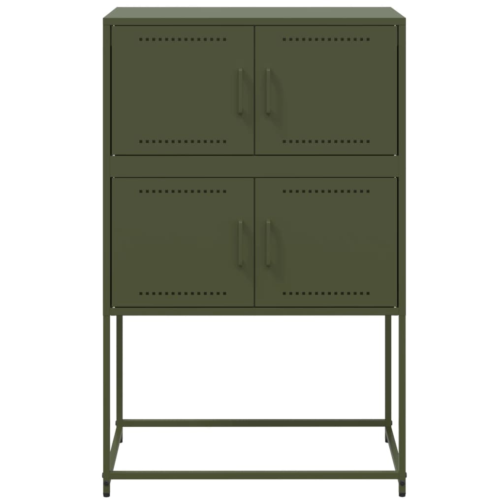 Credenza Verde Oliva 68,5x38,5x107 cm in Acciaio | homemem39
