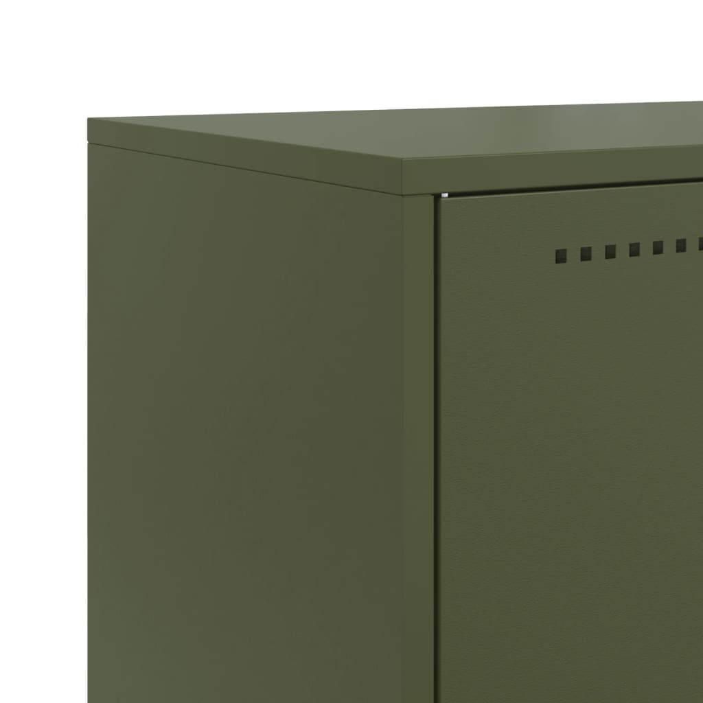 Credenza Verde Oliva 68,5x38,5x107 cm in Acciaio | homemem39