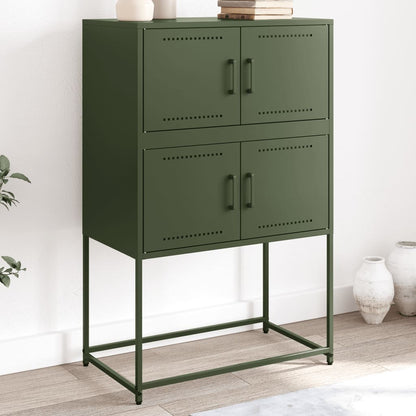 Credenza Verde Oliva 68,5x38,5x107 cm in Acciaio - homemem39