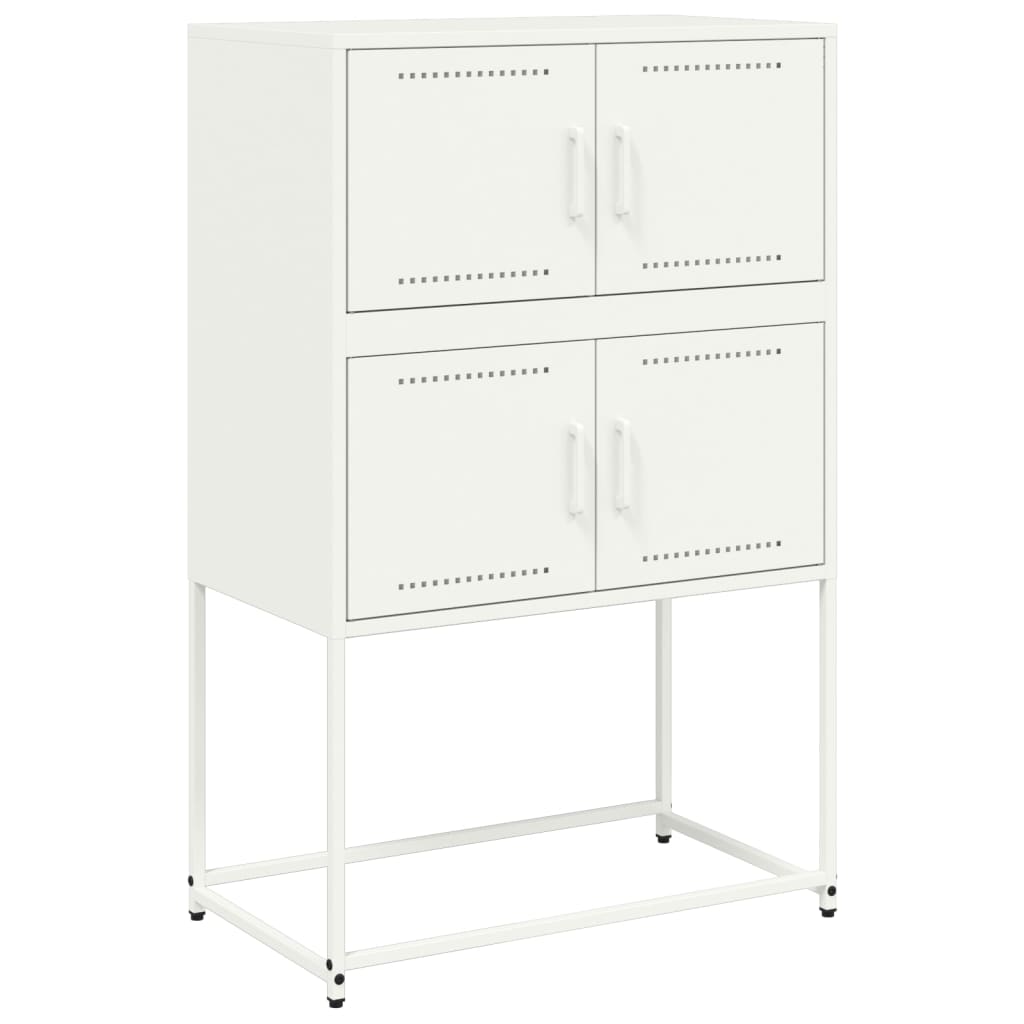 Credenza Bianca 68,5x38,5x107 cm in Acciaio - homemem39