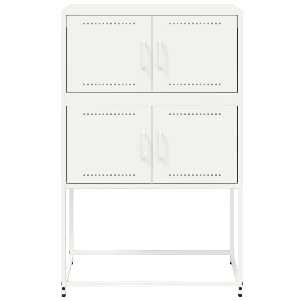 Credenza Bianca 68,5x38,5x107 cm in Acciaio | homemem39