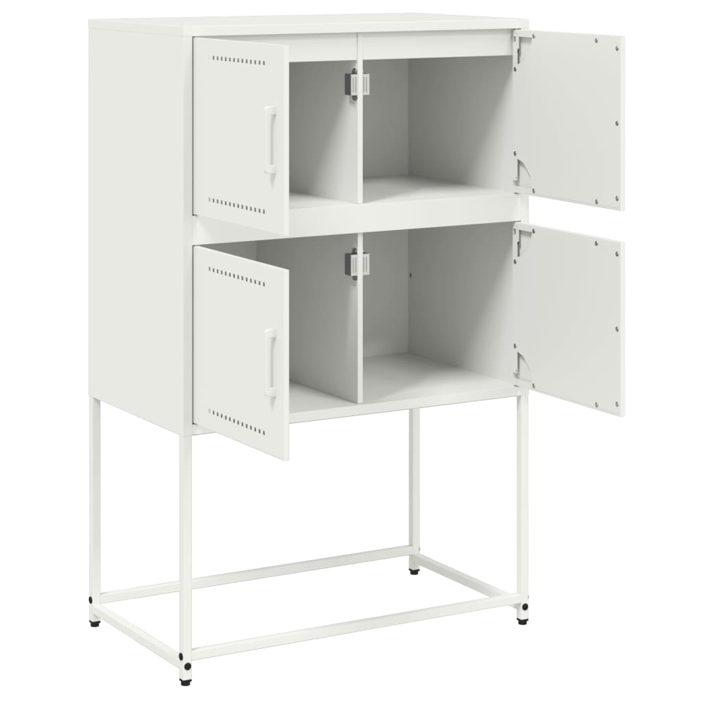 Credenza Bianca 68,5x38,5x107 cm in Acciaio | homemem39