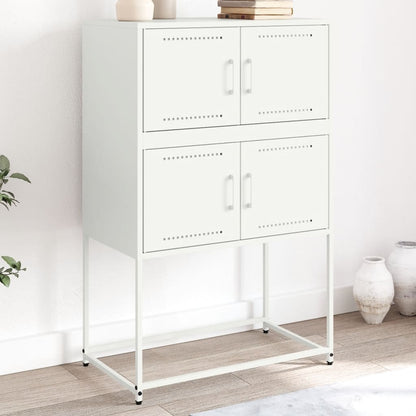 Credenza Bianca 68,5x38,5x107 cm in Acciaio | homemem39
