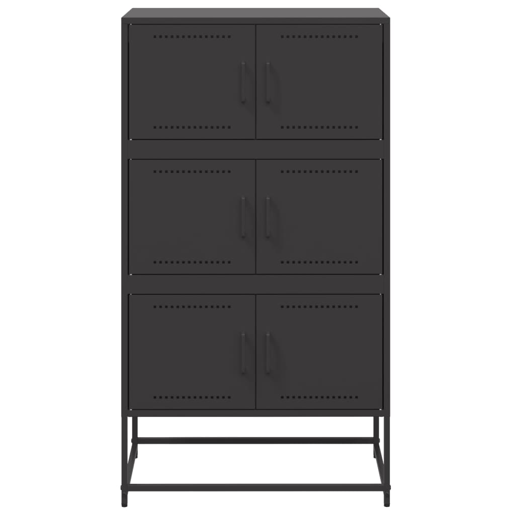 Credenza Nera 68,5x38,5x123,5 cm in Acciaio - homemem39