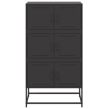 Credenza Nera 68,5x38,5x123,5 cm in Acciaio - homemem39