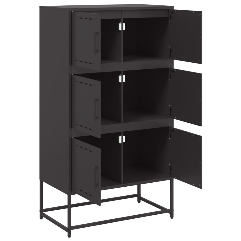 Credenza Nera 68,5x38,5x123,5 cm in Acciaio | homemem39