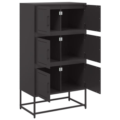 Credenza Nera 68,5x38,5x123,5 cm in Acciaio | homemem39