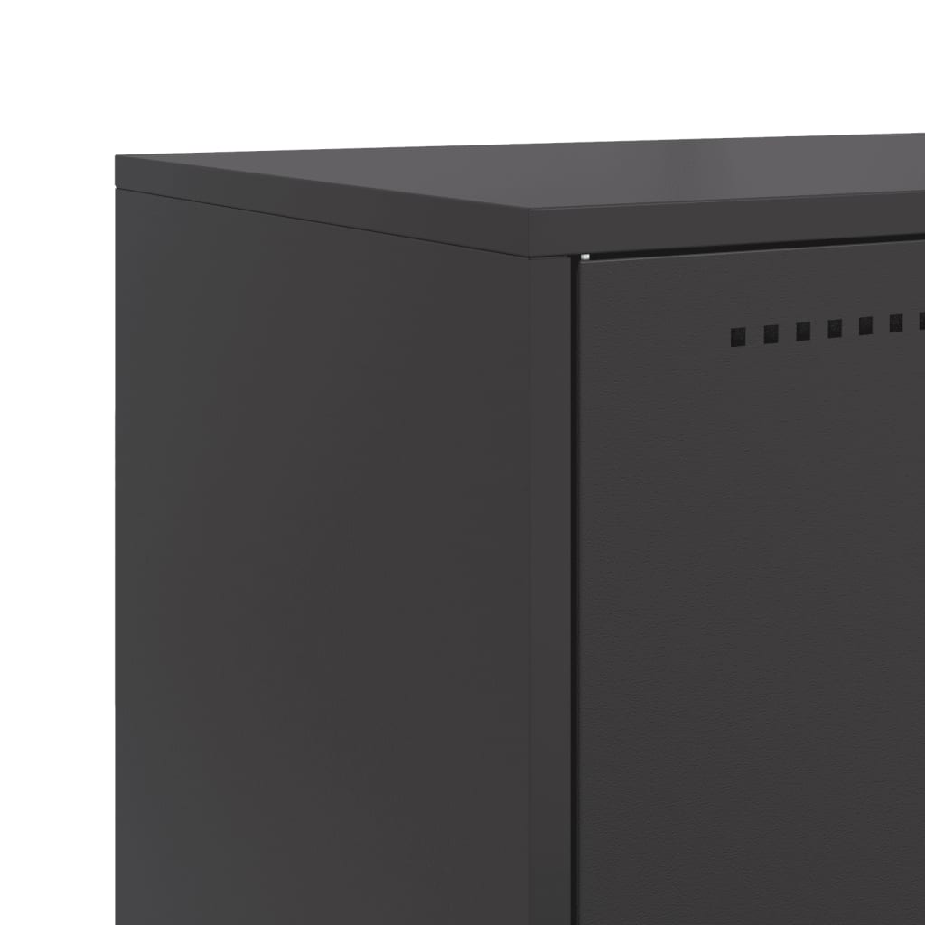 Credenza Nera 68,5x38,5x123,5 cm in Acciaio | homemem39