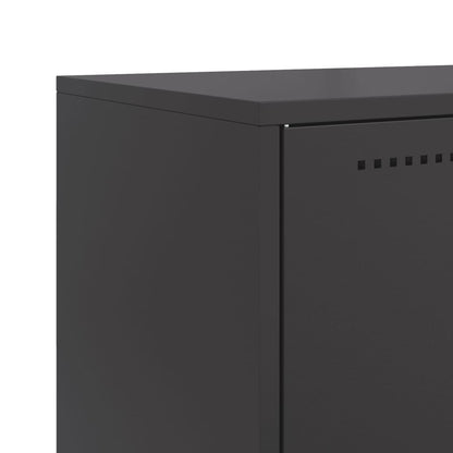 Credenza Nera 68,5x38,5x123,5 cm in Acciaio | homemem39