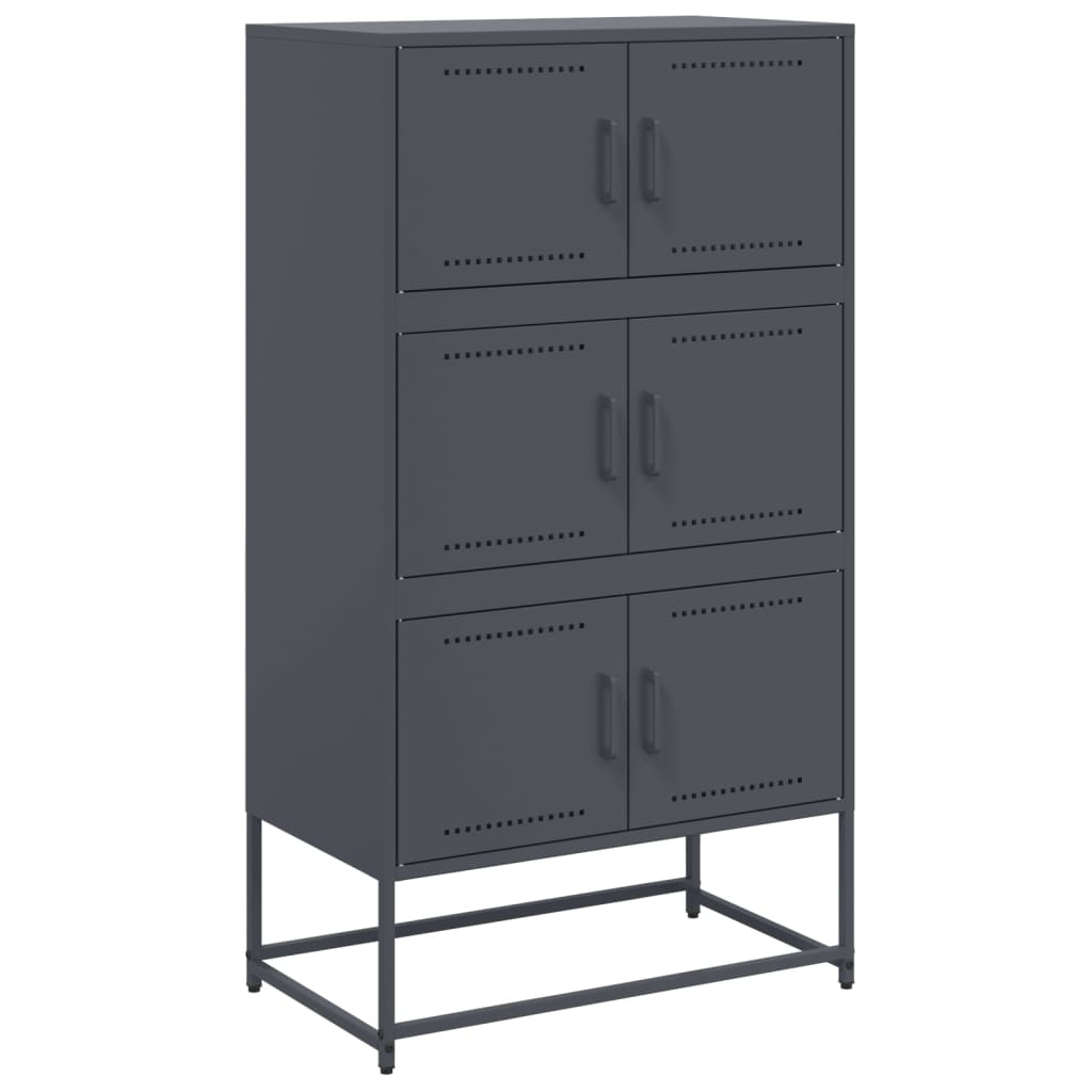 Credenza Antracite 68,5x38,5x123,5 cm in Acciaio | homemem39