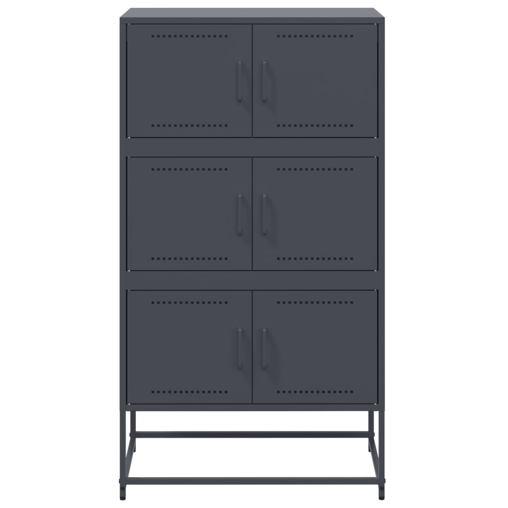 Credenza Antracite 68,5x38,5x123,5 cm in Acciaio - homemem39