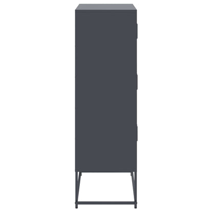 Credenza Antracite 68,5x38,5x123,5 cm in Acciaio | homemem39