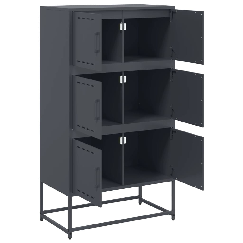 Credenza Antracite 68,5x38,5x123,5 cm in Acciaio - homemem39