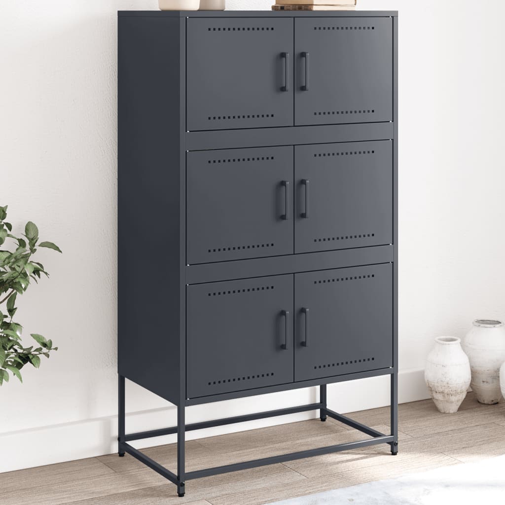 Credenza Antracite 68,5x38,5x123,5 cm in Acciaio | homemem39