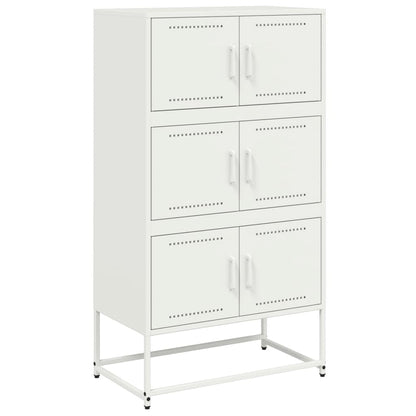 Credenza Bianca 68,5x38,5x123,5 in Acciaio - homemem39