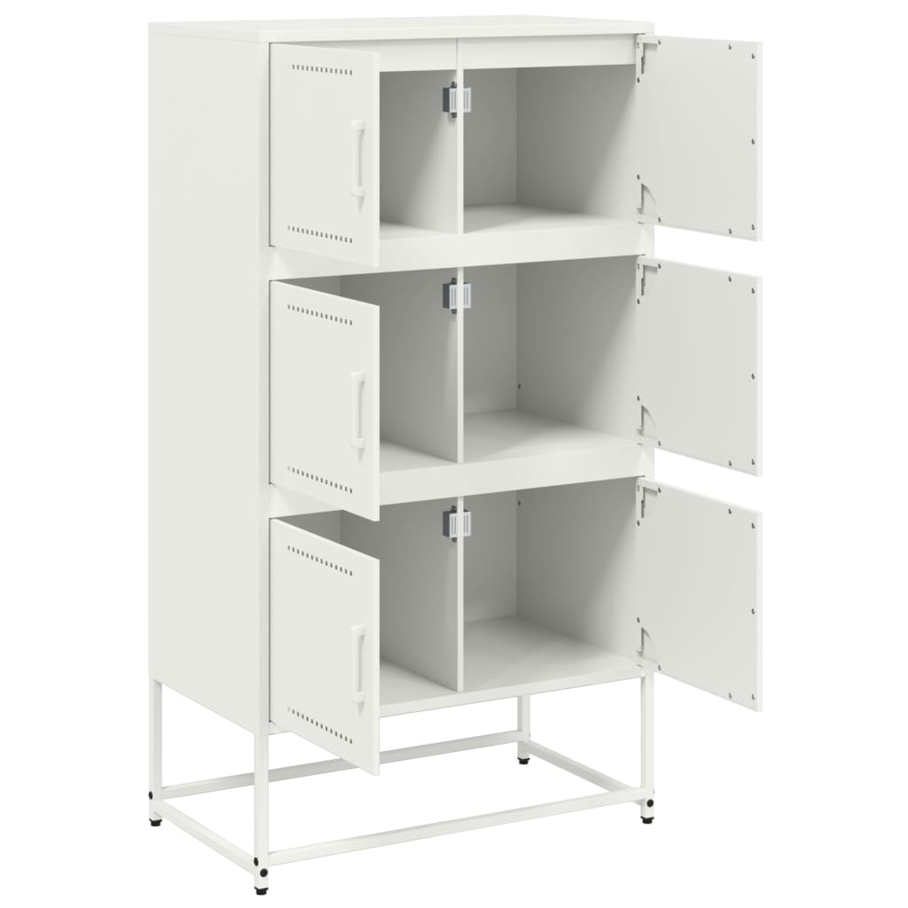 Credenza Bianca 68,5x38,5x123,5 in Acciaio | homemem39