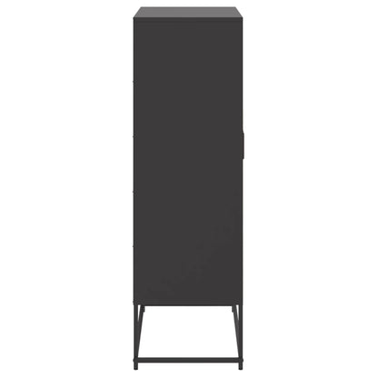 Credenza Nera 68,5x38,5x123,5 cm in Acciaio
