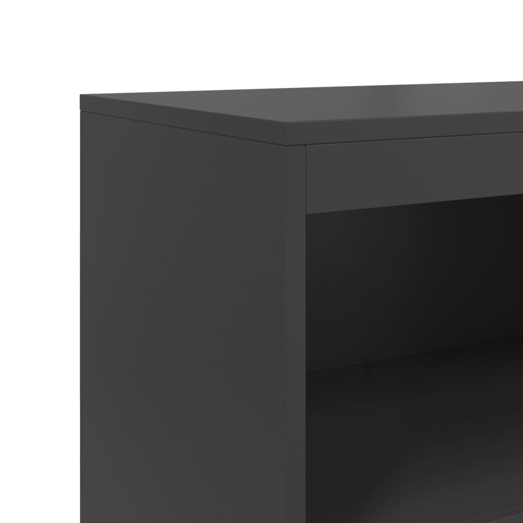 Credenza Nera 68,5x38,5x123,5 cm in Acciaio - homemem39