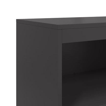 Credenza Nera 68,5x38,5x123,5 cm in Acciaio - homemem39