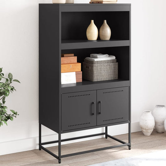 Credenza Nera 68,5x38,5x123,5 cm in Acciaio