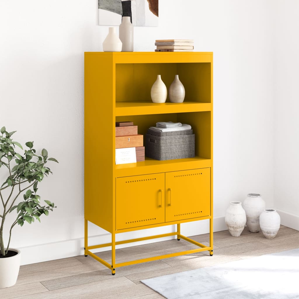 Credenza Giallo Senape 68,5x38,5x123,5 cm in Acciaio - homemem39