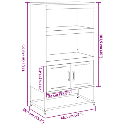 Credenza Giallo Senape 68,5x38,5x123,5 cm in Acciaio | homemem39