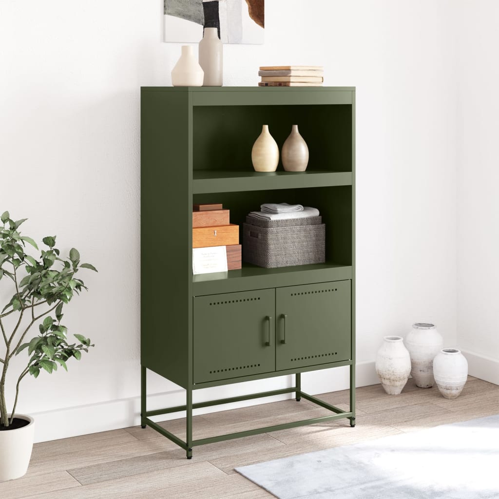 Credenza Verde Oliva 68,5x38,5x123,5 cm in Acciaio - homemem39