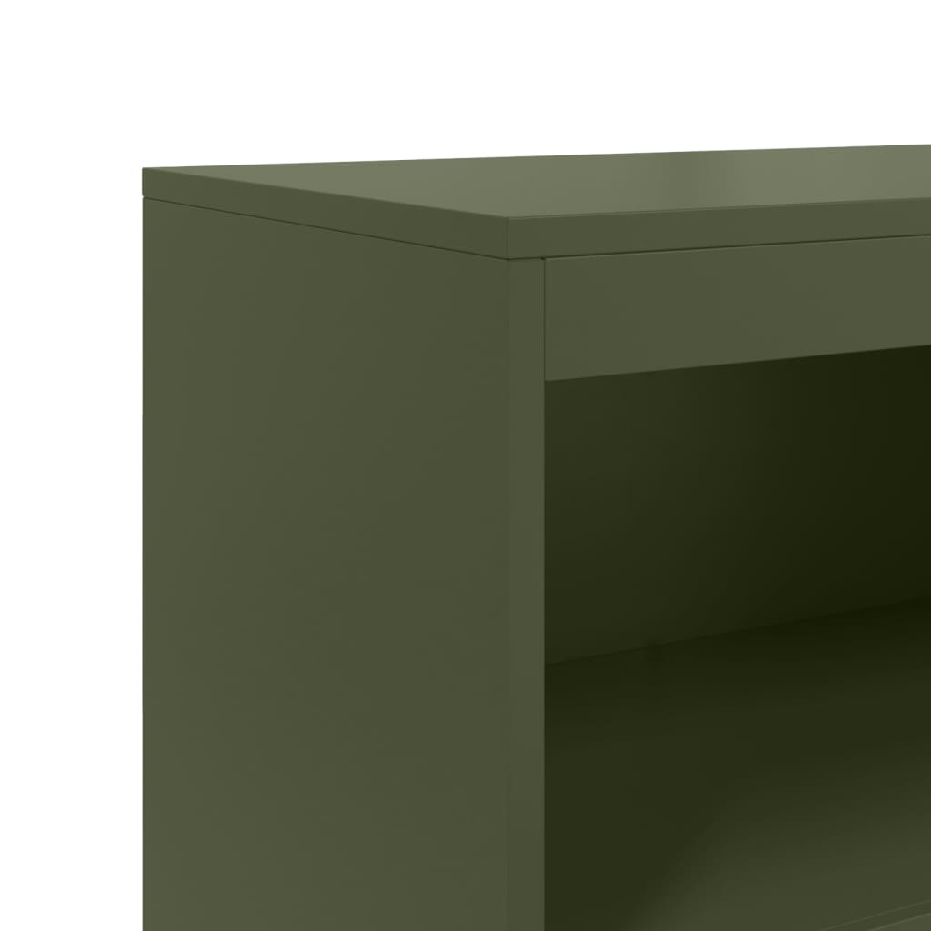 Credenza Verde Oliva 68,5x38,5x123,5 cm in Acciaio - homemem39