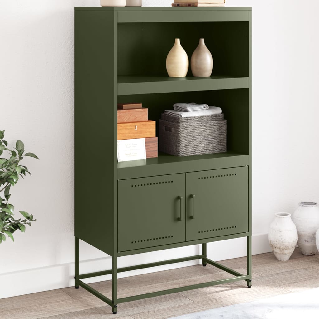 Credenza Verde Oliva 68,5x38,5x123,5 cm in Acciaio - homemem39