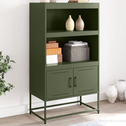 Credenza Verde Oliva 68,5x38,5x123,5 cm in Acciaio - homemem39