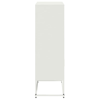 Credenza Bianca 68,5x38,5x123,5 cm in Acciaio | homemem39